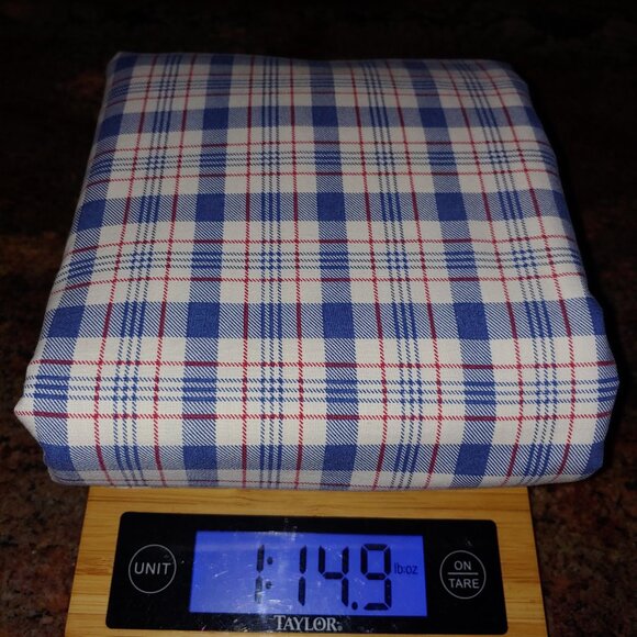 Ralph Lauren QUEEN Oakley Plaid Flat Cotton Sheet 86x102 - Picture 7 of 7